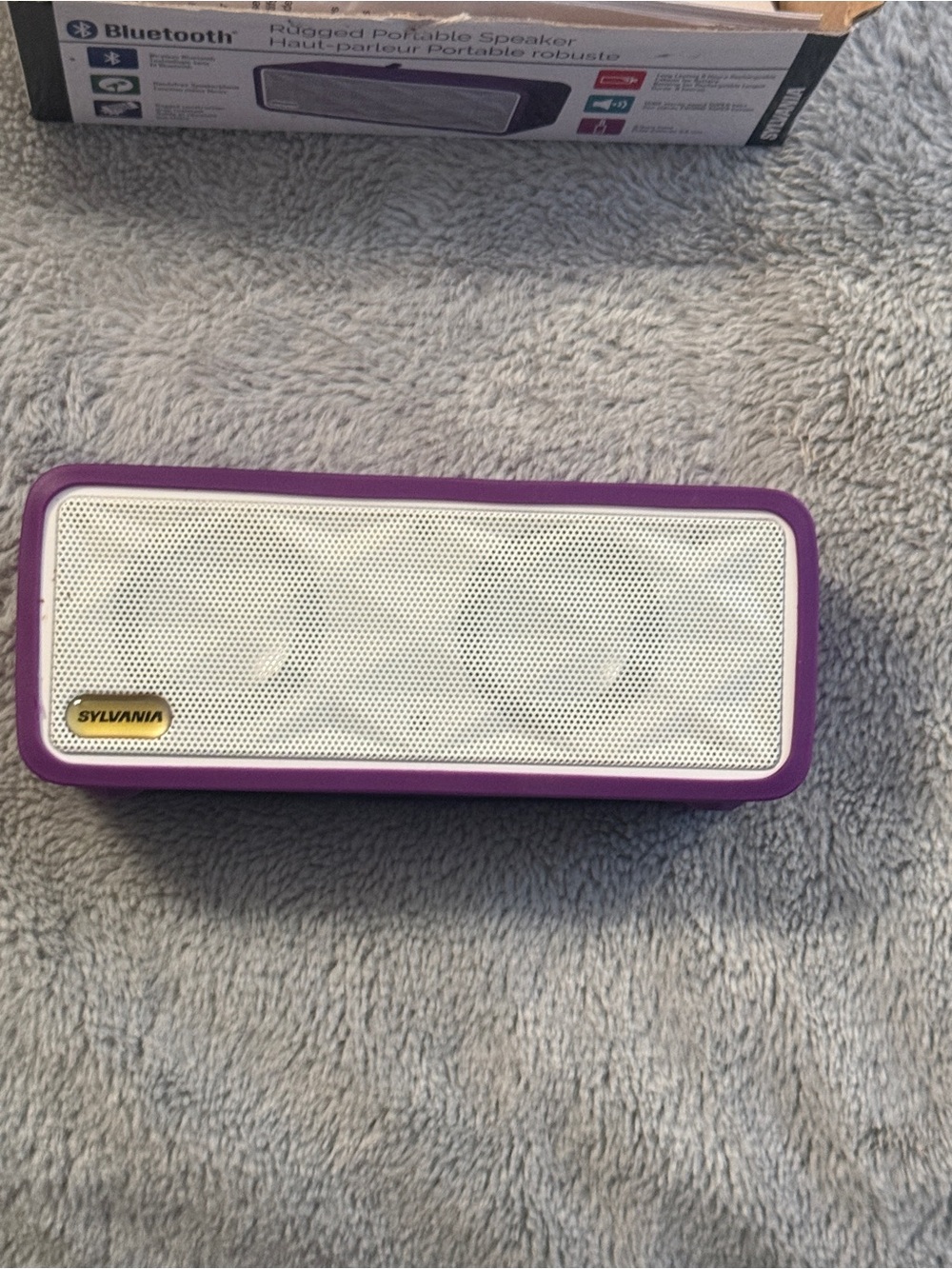 SYLVANIA Rugged Portable Bluetooth Speaker SP256 - Purple (In Box) NWT